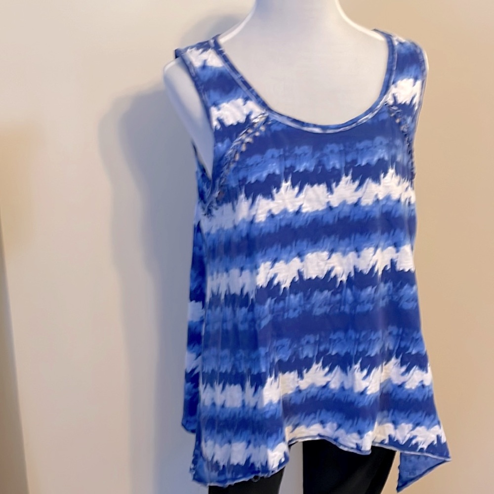 Blue Tie-dyed Top